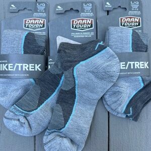 3 pairs Darn Tough Women's Light Hiker No Show Lightweight Hiking Socks- Large